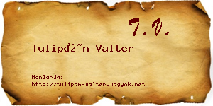 Tulipán Valter névjegykártya